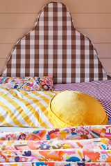 CASTLE Penny Round Cushion - Yellow Velvet