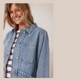 Longline Shacket - Vintage Blue