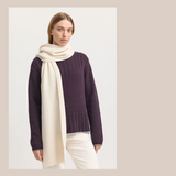 Rib Knit Scarf - Ivory