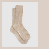 Ribbed Merino Socks - Oat
