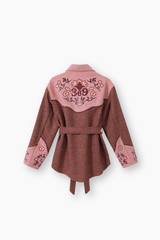 Kiara Belted Jacket - Smoking Rose