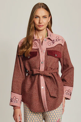 Kiara Belted Jacket - Smoking Rose