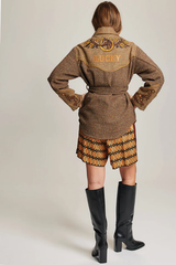 Kiara Belted Jacket - Brown