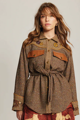 Kiara Belted Jacket - Brown