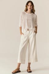 Carsen Crop Pant - Ecru