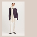 Rib Knit Scarf - Ivory