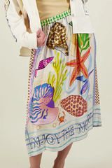 Vanessa Printed Midi Skirt - Magic Ocean