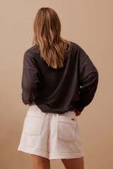 Relaxed Denim Short - Ecru