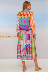 Elizabeth Printed Midi Skirt - Rangoli