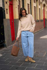 Darted Barrel Jean - Vintage Blue