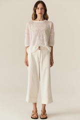 Carsen Crop Pant - Ecru