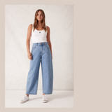 Darted Barrel Jean - Vintage Blue