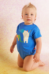 Short Sleeve Bodysuit - Happy Herd Blue