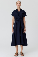Elina Wrap Shirt Dress - Ink