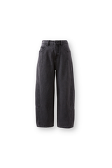Darted Barrel Jean - Washed Black