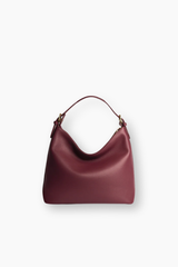Harper Leather Hobo Bag- Bordeaux