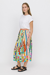 Vanessa Printed Midi Skirt - Flowers