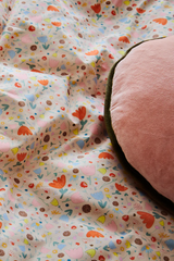 Penny Round Cushion - Rose / Olive