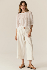 Carsen Crop Pant - Ecru