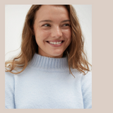 Mock Neck Knit - Blue