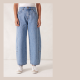 Darted Barrel Jean - Vintage Blue