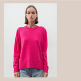 Oversized Crew Sweater - Pink Flash