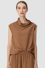 Fennel Cowl Neck Top - Ginger