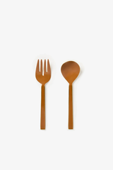 Enamel Salad Servers - Tan