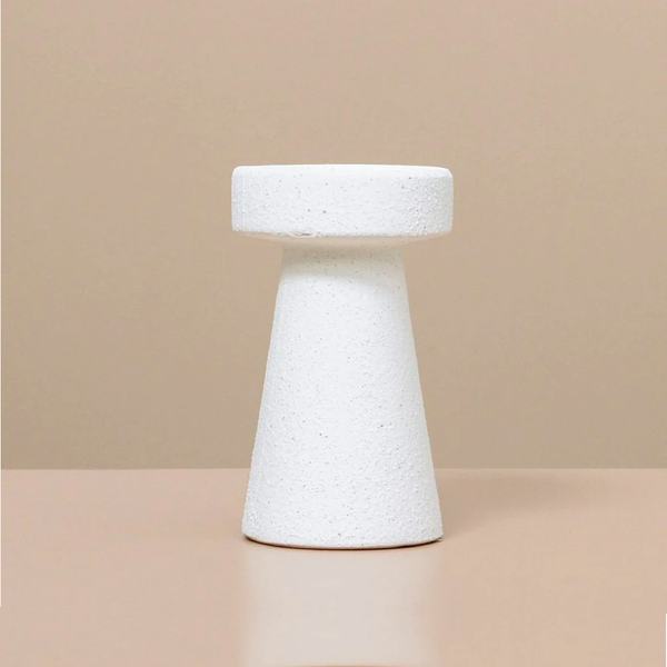 Large Speckle Candle Holder - White