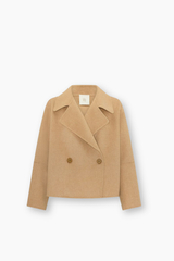 Cohen Cropped Wool Coat - Camel