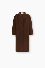 Cohen Long Wool Coat - Walnut