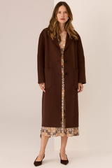 Cohen Long Wool Coat - Walnut