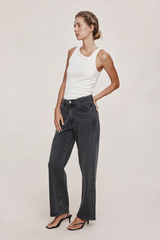 Wide Leg Jean - Faded Black