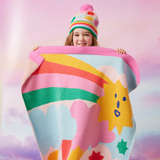 Fluffy Knit Blanket - Rainbow Valley