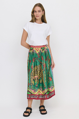 Joy Printed Midi Skirt - Forest