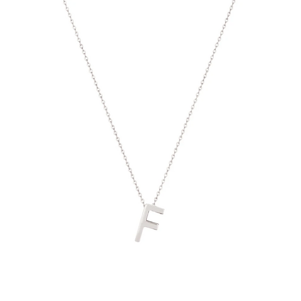Sterling Silver Letter Necklace - F