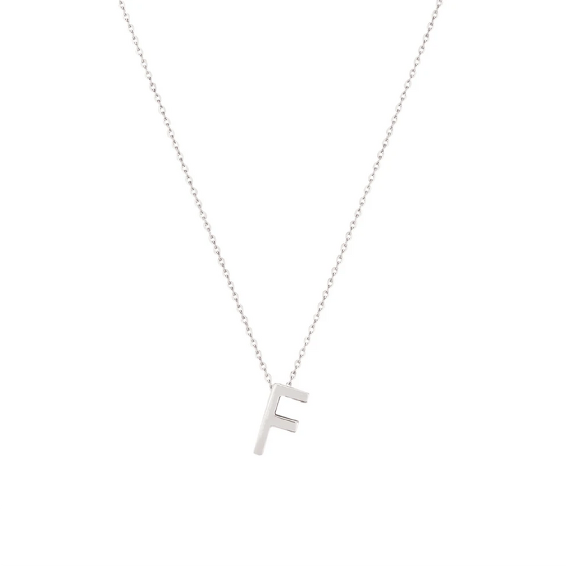 Sterling Silver Letter Necklace - F