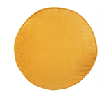 CASTLE Penny Round Cushion - Yellow Velvet