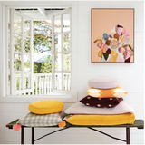 CASTLE Penny Round Cushion - Yellow Velvet