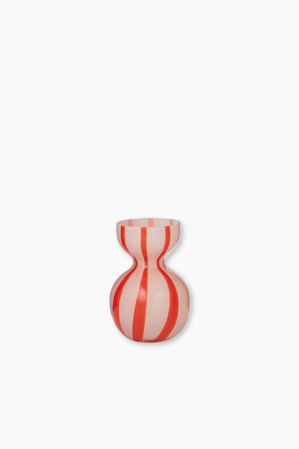 Stripe Bubble Vase - Red