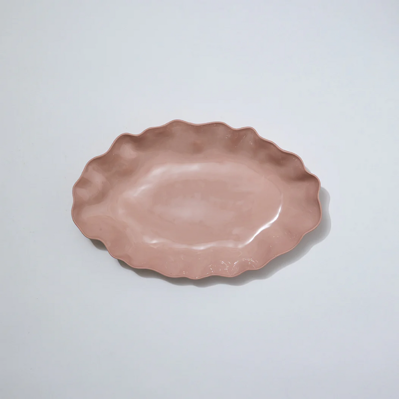 Icy Pink Ruffle Rectangle Platter - Extra Large