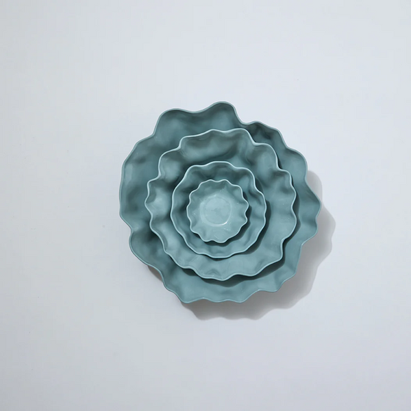 Light Blue Ruffle Bowl - Small