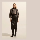 Deposit Top - Black & Stone Stripe