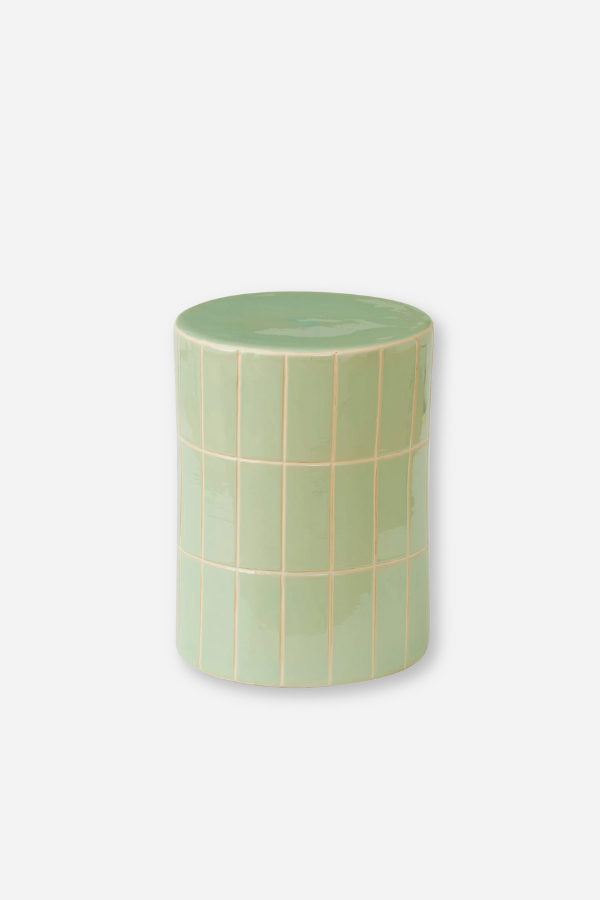 Ceramic Tile Stool - Mint