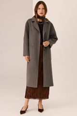 Cohen Long Wool Coat - Charcoal