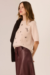 Haviland Beaded Knit Tea - Blush