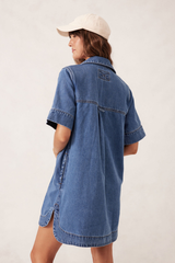Relaxed Denim Dress - Fresh Indigo