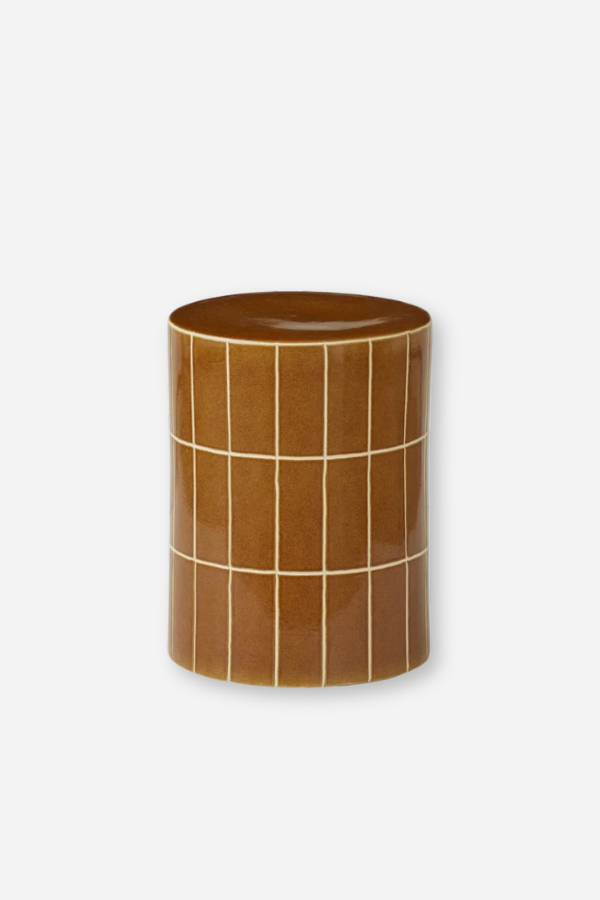 Ceramic Tile Stool - Tan