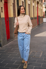 Darted Barrel Jean - Vintage Blue