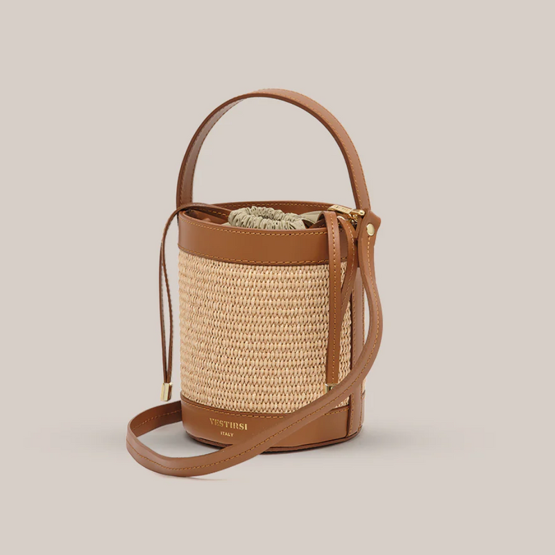 Brittany Rafia Bucket Bag